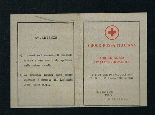 Tessera croce rossa - tessera,