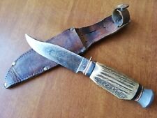 RARO WW2 EPOCA WWII R.&W. WEBER SOLINGEN - TG. GUAINA CUSTODIA COLTELLO DA CACCIA SOLINGEN