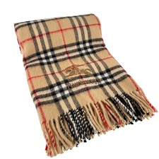 Stola Burberry con frange in lana Nova Check beige 3597