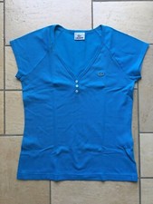 LACOSTE POLO MAGLIETTA SHIRT DONNA COTONE AZZURRO CELESTE PERFETTO STATO tg. 40