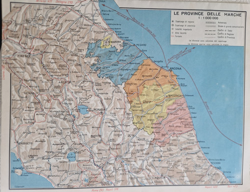 Carta geografica marche - '60,
