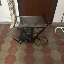 Carrellino In Legno E Ottone