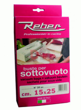 REBER SACCHETTI ALIMENTARI PER SOTTOVUOTO GOFFRATI BUSTE TRASP 15x25 CM - 30 pz.