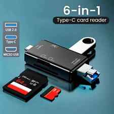 Lettore di schede Micro SD 6 in 1  tipo C Usb 2 0 Tf  Smart Memory Flash