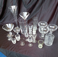 SET LOTTO DI 20 BICCHIERI ANTICHI DA COLLEZIONE VINTAGE E PRIMI 900