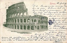 Cartolina Paesaggistica Lazio Roma Colosseo Viaggiata Anno 1899