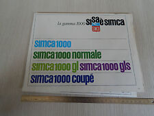 DEPLIANT POSTER BROCHURE ORIGINALE SIMCA GAMMA 1000 COUPE' GL GLS NORMALE