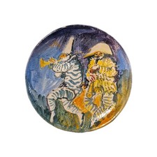 Gigi CALDANZANO, piatto in ceramica SAVONA musicanti Albissola Musicisti Banda