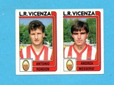 PANINI CALCIATORI 1986/87-Figurina n. 409-RONDON+MESSERSI-L.R.VICENZA-CON VELINA