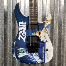 Chitarra e custodia EMG ESP LTD KH-WZ Kirk Hammett White Zombie Graphic #3457 usata