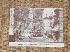 Marino nell'800 Palazzo Colonna e fontana degli Schiavi Roma Lazio