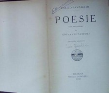 Panzacchi POESIE CON PREFAZIONE DI GIOVANNI PASCOLI zanichelli