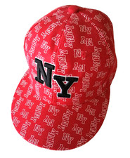 CAPPELLINO SPORTIVO NEW YORK ROSSO/BIANCO Berretto Unisex NY CASUAL CAP NUOVO