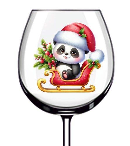 12x adesivo natale panda - adesivo,