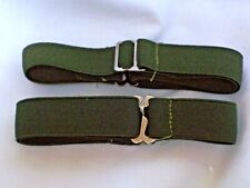 1 PAIO ELASTICI REGOLABILI VERDI PER STRINGERE PANTALONI VIGILANZA ESERCITO GPG 