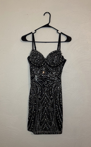 Windsor mini abito nero strass - windsor,