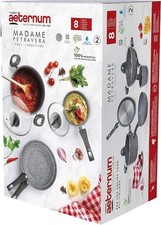 Set 8 Pezzi Batteria di Pentole Antiaderenti ad Induzione Madame Petra 3.0