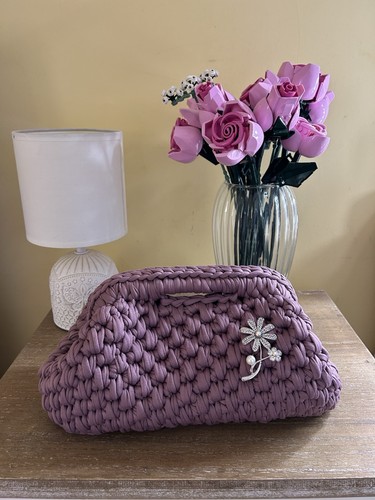 Pochette clutch donna rosa