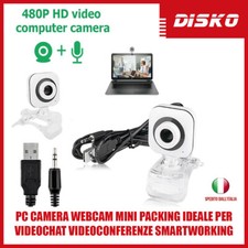 PC CAMERA WEBCAM MINI PACKING IDEALE PER VIDEOCHAT VIDEOCONFERENZE SMARTWORKING 