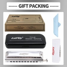 EASTTOP Armonica Cromatica Chiave di C 10 Fori 40 Toni Organo Bocca Professionale US