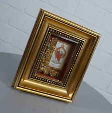 Quadro sacro in cornice Sacro Cuore di Gesù Dulce Cor Jesus fatto a mano vintage