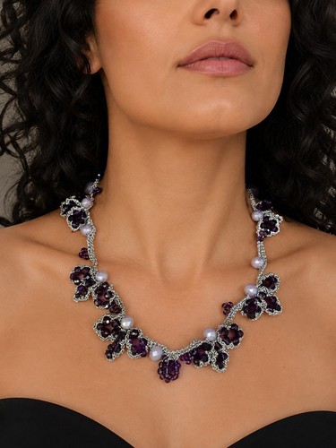 Collana collier con cristalli - collana,