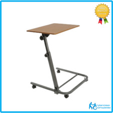Tavolino Servipranzo con Ruote Regolabile in Altezza e Inclinazione Tavolo Letto