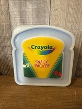 Crayola Crayon Lunch Box Snack Packer Sandwich Container Blue Color 