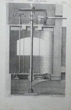 Stampe Ingegneria Turbine idrauliche  di M.L.D. Girard metà 800 Parigi