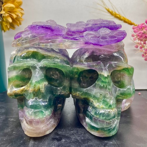 Teschio fluorite naturale 05 - teschio, 7,05