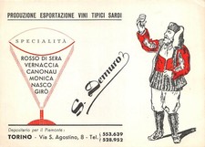 01967 "S. DEMURO - PROD. ESPORT. VINI TIPICI SARDI - TORINO"  CART. VISITA ORIG.