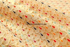 Tessuto Jacquard In Seta Beige