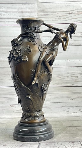 Statuina bronzo vaso floreale