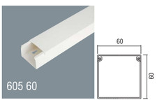 CANALINA PASSACAVI IN PVC MM 60X60 MT 2 CON COPERCHIO SCORREVOLE BIANCO