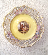 Antico Piatto Meissen del 1800 in porcellana, dipinto a mano