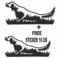 adesivo  cane caccia setter IN FERMA PRESPAZIATO  + ADESIVO DA 10 CM IN OMAGGIO