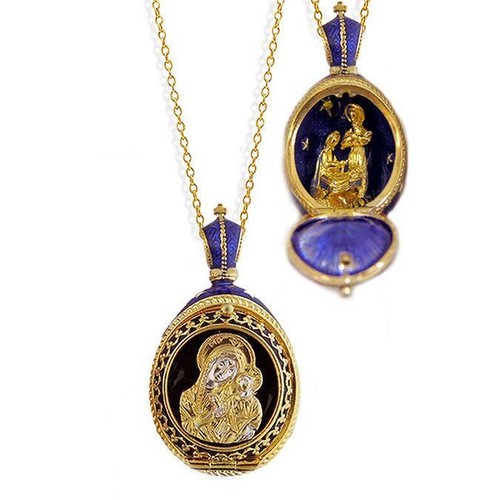Virgin mary pendant egg - mary,