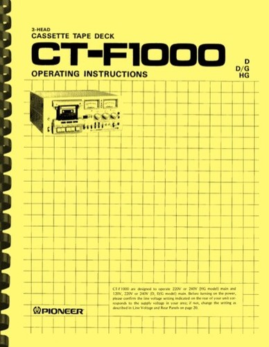Pioneer f1000 cassette tape - pioneer, ct-f1000