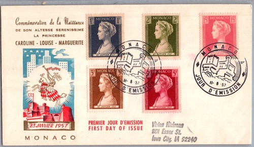 Monaco 1957 illustrated fdc - monaco,