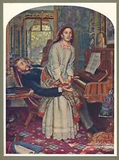 Stampa antica originale 1905 arte preraffaellita con HOLMAN HUNT COSCIENZA RISVEGLIATA