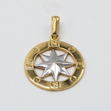Ciondolo in oro giallo e bianco 18 kt "Rosa dei venti" E.2700