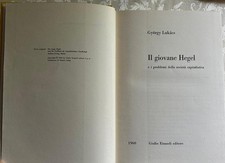 Lukacs G.: IL GIOVANE HEGEL. E