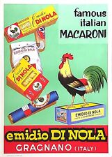 Anni '50 * Poster Originale "Gragnano Pasta Emidio di Nola, Napoli, Famous Macar