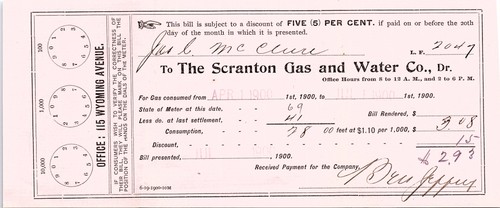 Bolletta utilità scranton - scranton, gas