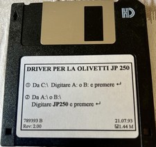 Floppydisk 3,5”-Driver Per Stampante Olivetti JP-250-Vintage.Raro