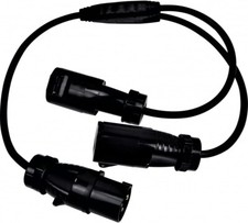 SDOPPIO DA SPINA CEE A DOPPIA PRESA CAVO NEOPRENE 16A NERO SPETTACOLO O CAMPER