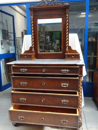 Cassettone con specchiera - , in