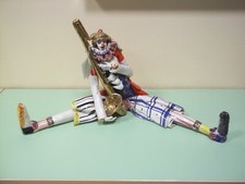 Grande scultura in ceramica firmata Morlin raffigurante un pagliaccio