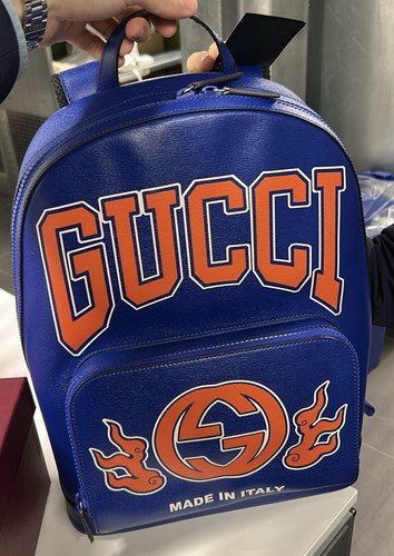 Backpack blue leather gucci - leather,