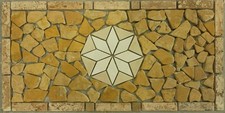 ROSONE MOSAICO ANTICATO RETTANGOLARE  su rete misura 60x30x1 cm COD. RUDXL
